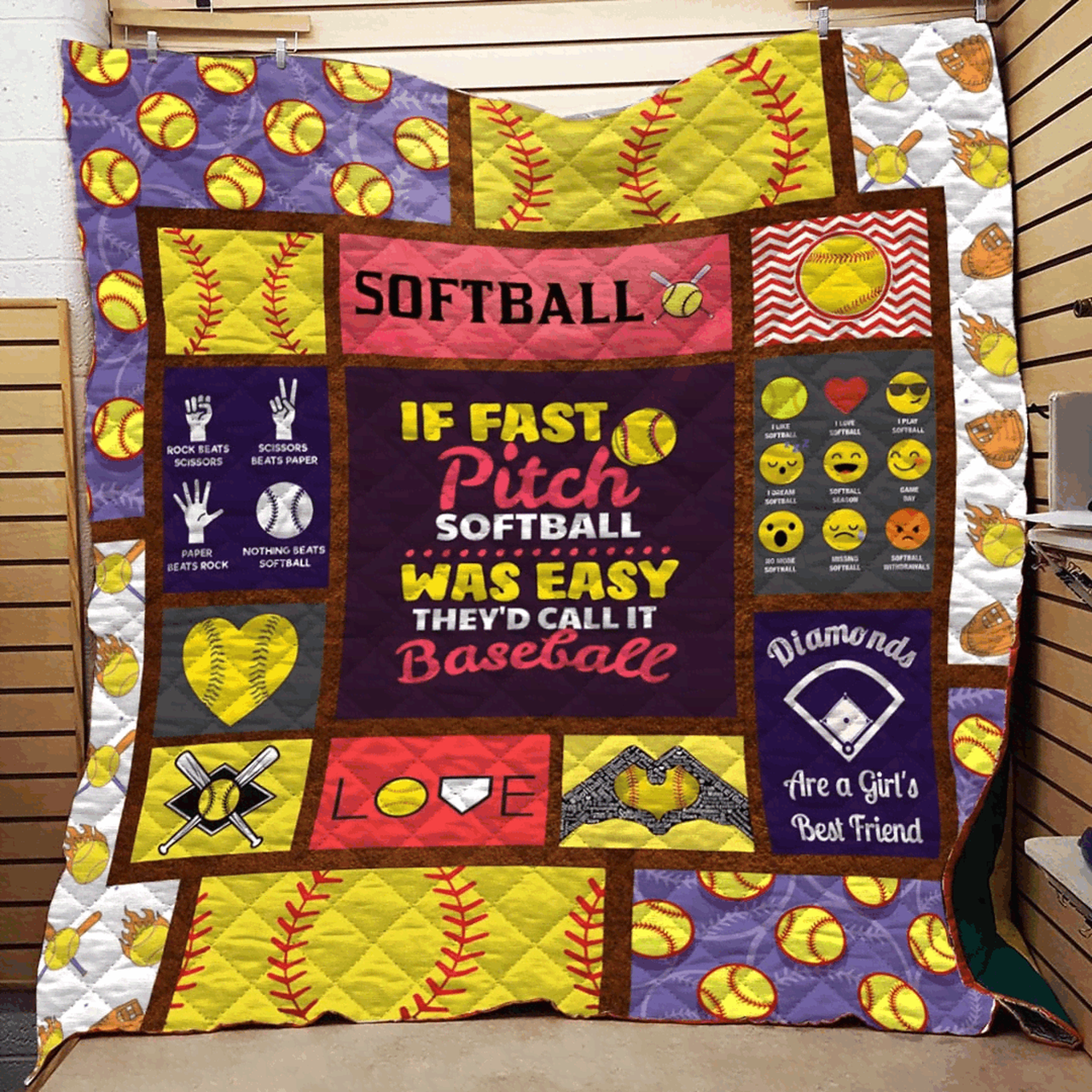 Softball Clm1510121 Quilt Blanket