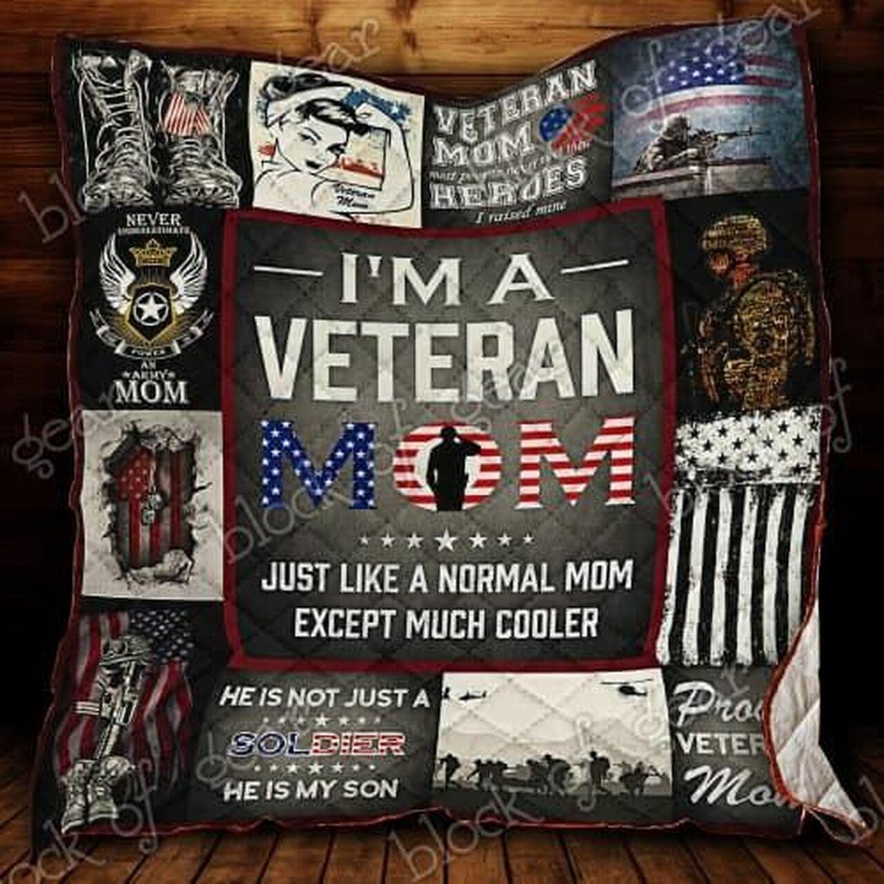 Proud Veteran Mom Cl19100696Mdq Quilt Blanket