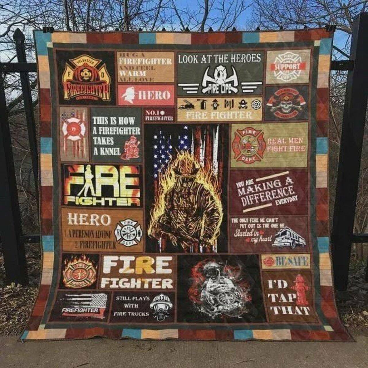 Firefighter You Are Making A Difference Everyday Quilt Blanket Greattomized Blanket G For Birthday C Thgiving