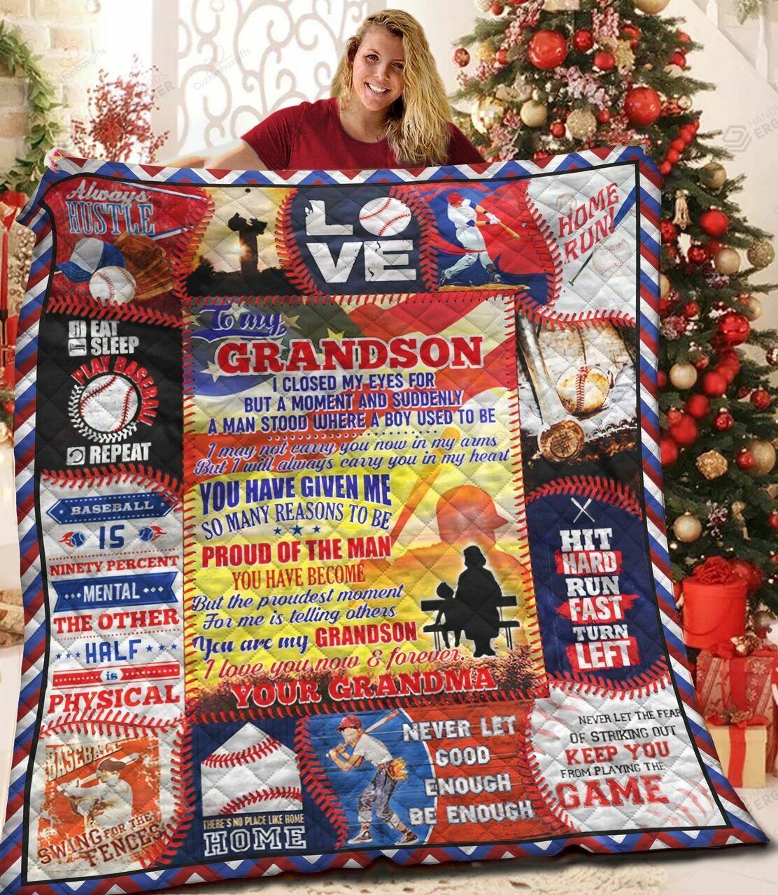 onalizedeball To My Gron Quilt Blanket Hit Hard Runt Turn Left Greattomized Blanket G For Birthday C Thgiving