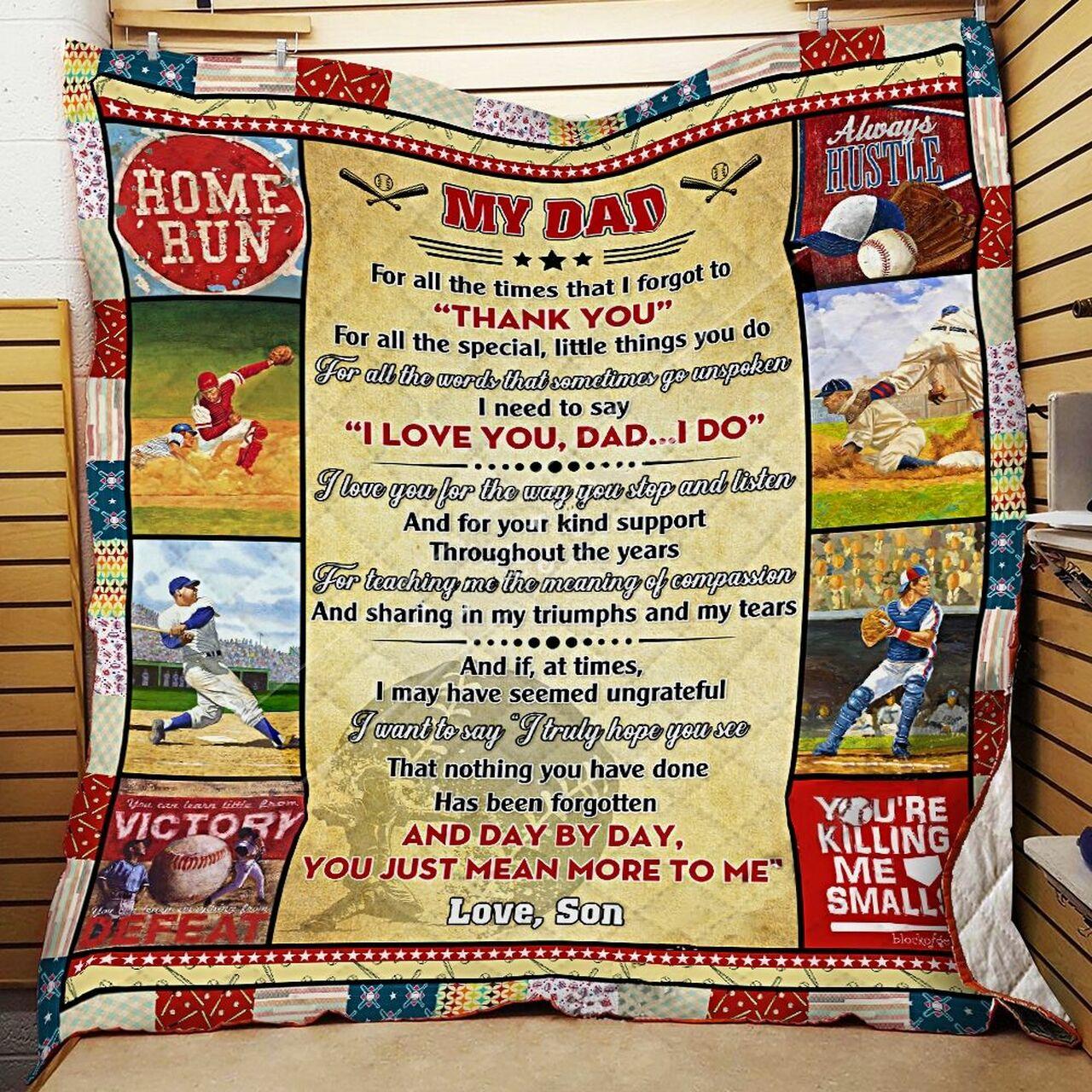onalizedeball To My Dad Quilt Blanket Fron Day By Day Yout Mean More To Me Greattomized Blanket G For Birthday C Thgiving