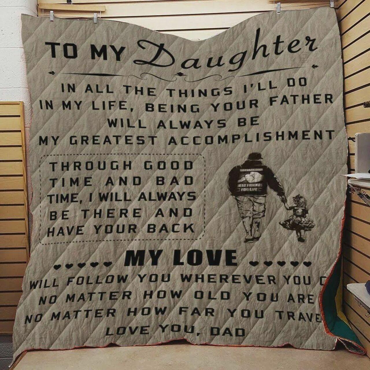 onalized To My Daughter Quilt Blanket From Dad Greattomized Blanket G For Birthday C Thgiving