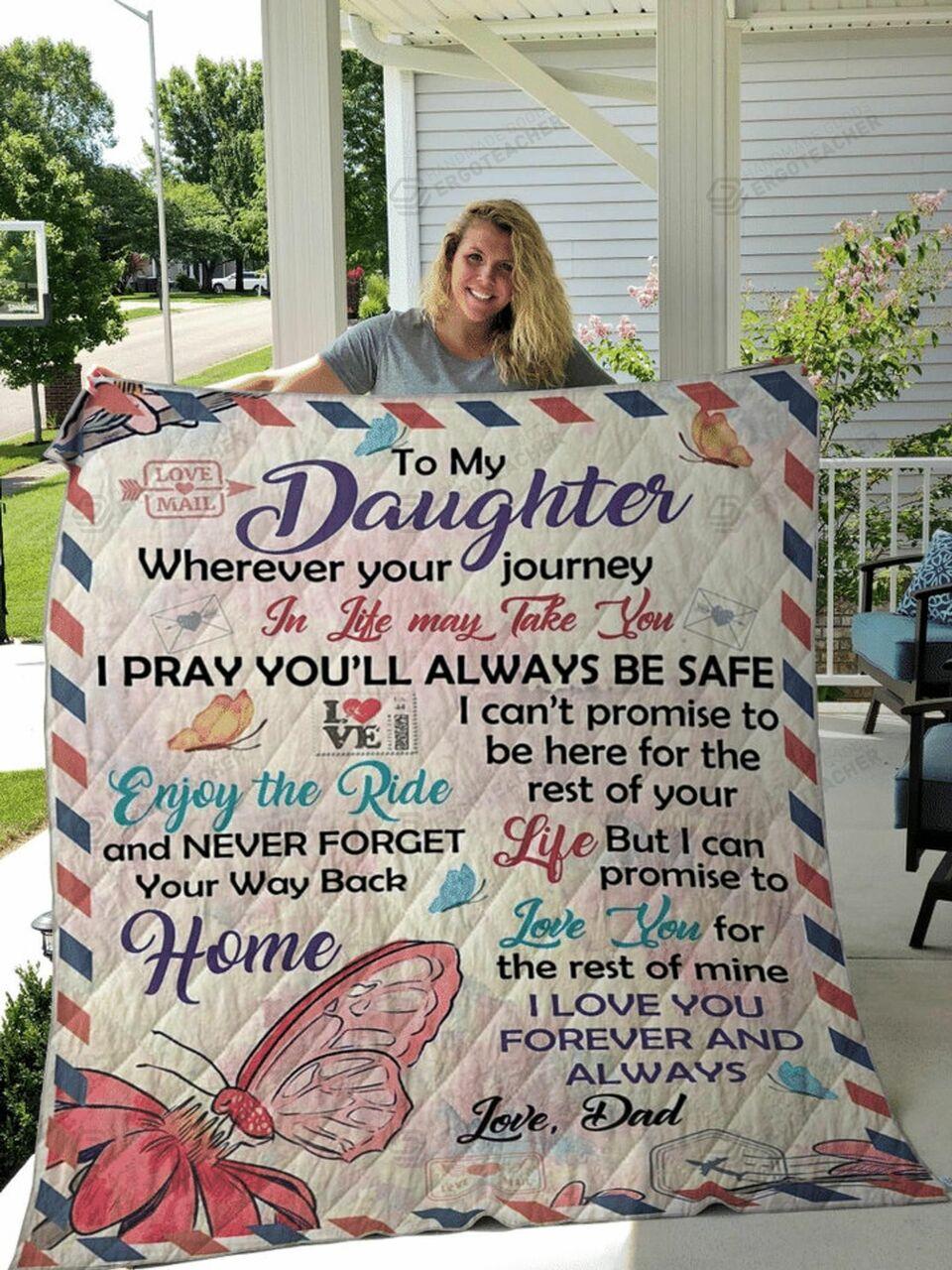 onalized To My Daughter From Dad I Love You Forever And Al Quilt Blanket Greattomized G For Birthday C Thgiving