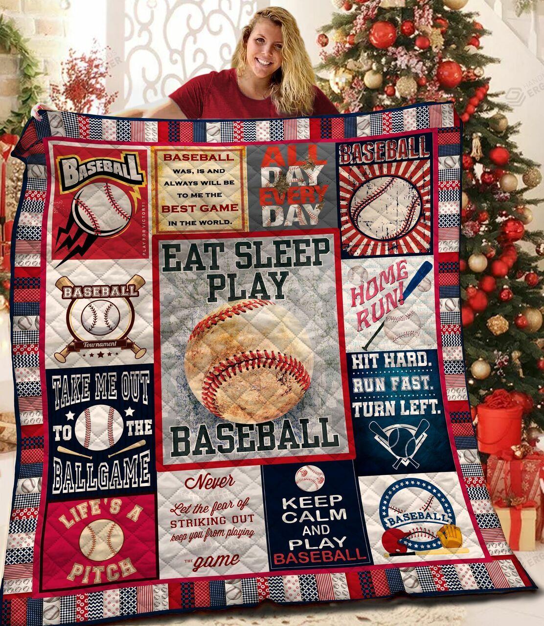 Keep Calm And Playeball Quilt Blanket Greattomized Blanket G For Birthday C Thgiving
