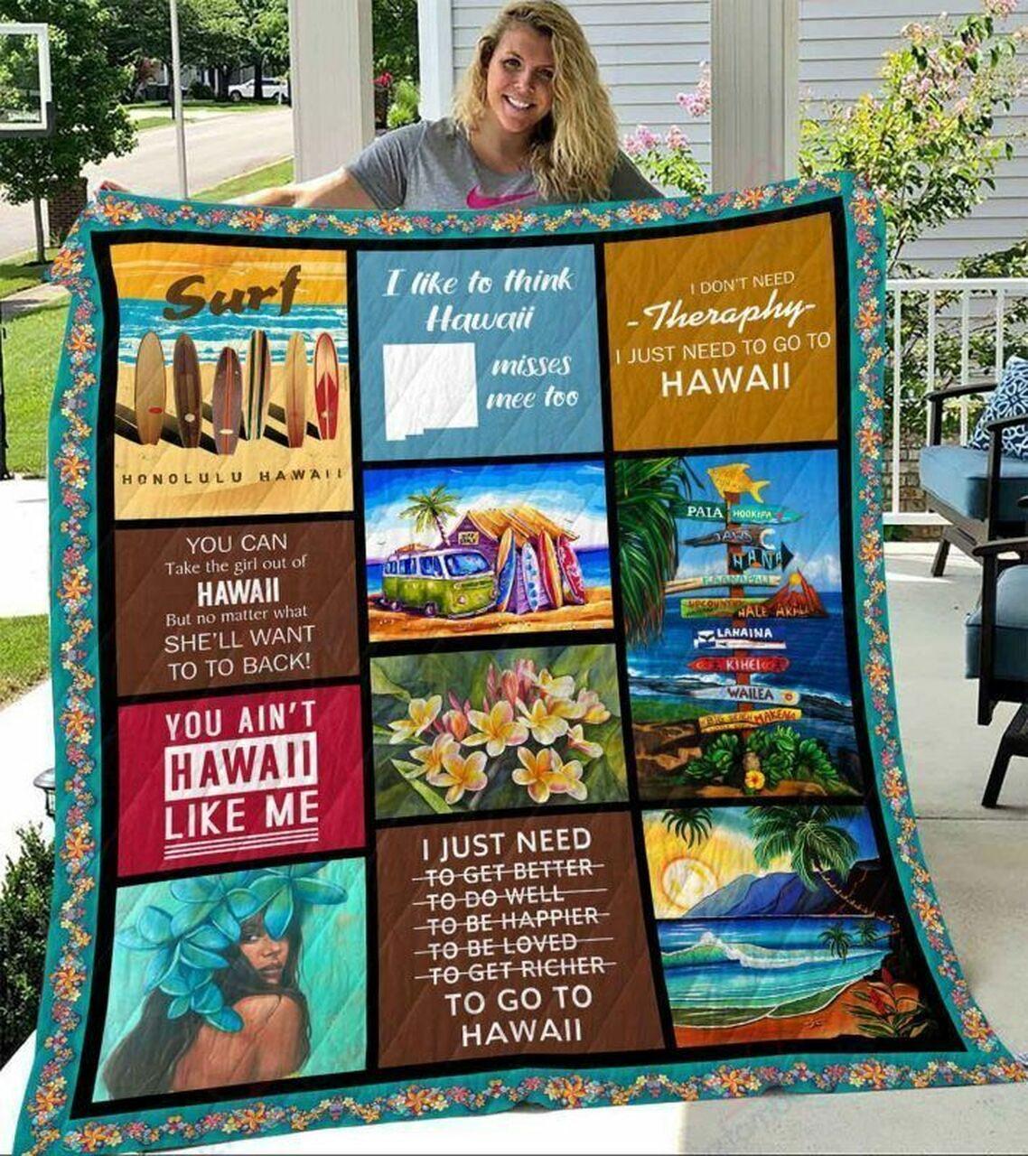 I Like To Think Hawaiises Me Too Quilt Blanket Greattomized Blanket G For Birthday C Thgiving