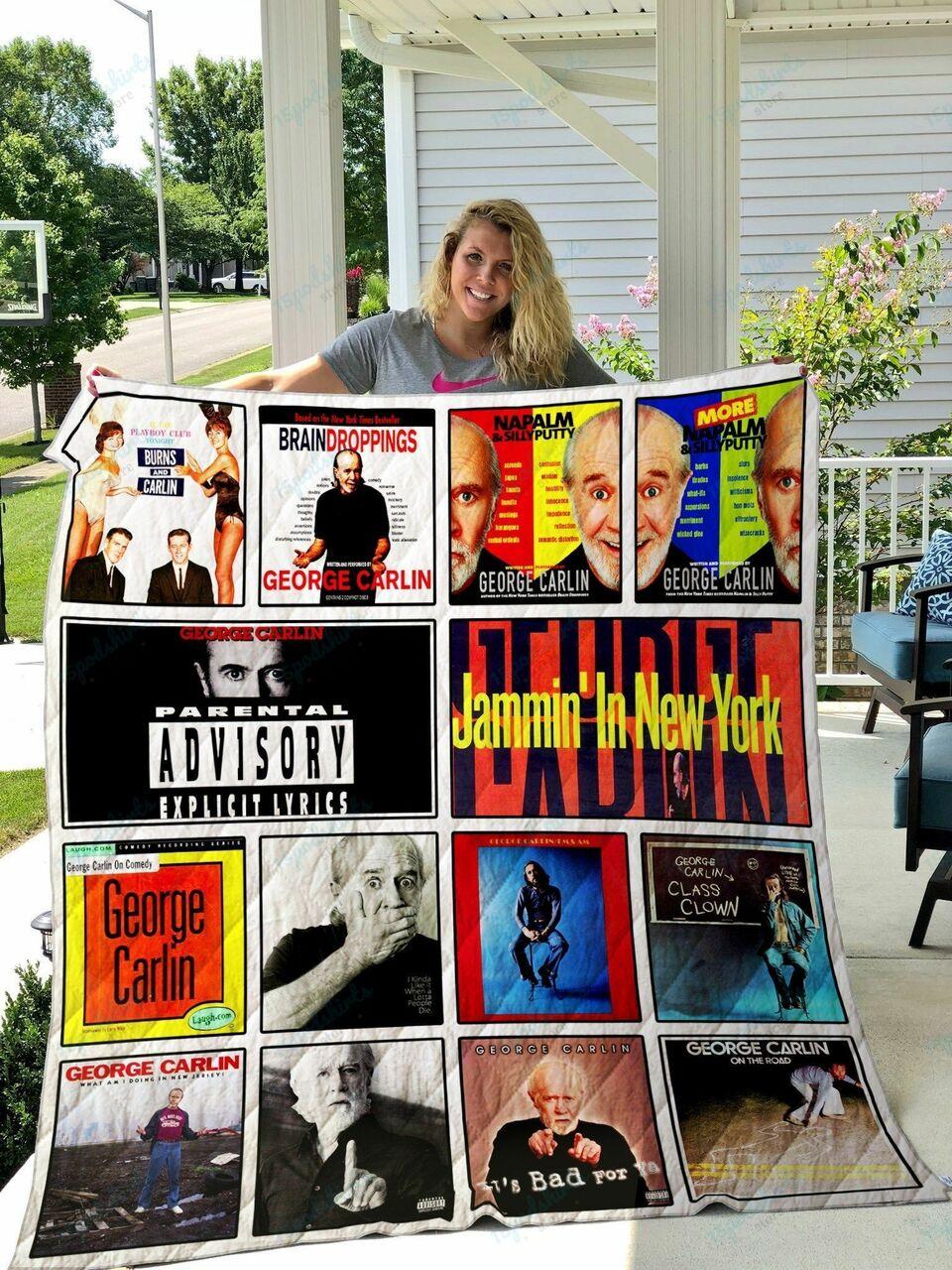 George Carlin Quilt Blanket