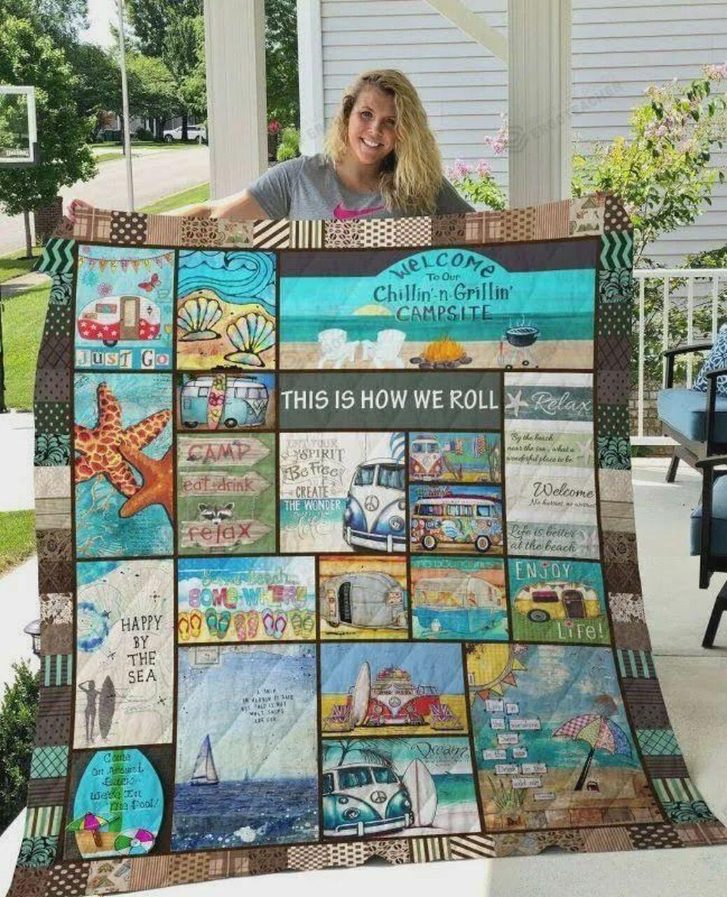 Beach Aea Is How We Roll Quilt Blanket Greattomized Blanket G For Birthday C Thgiving