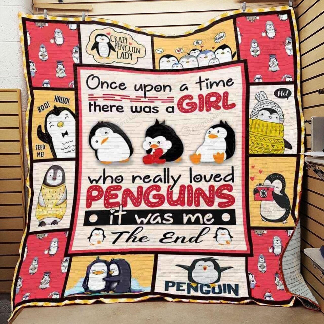 There A Girl Who Really Loved Peng Quilt Blanket Greattomized Blanket G For Birthday C Thgiving