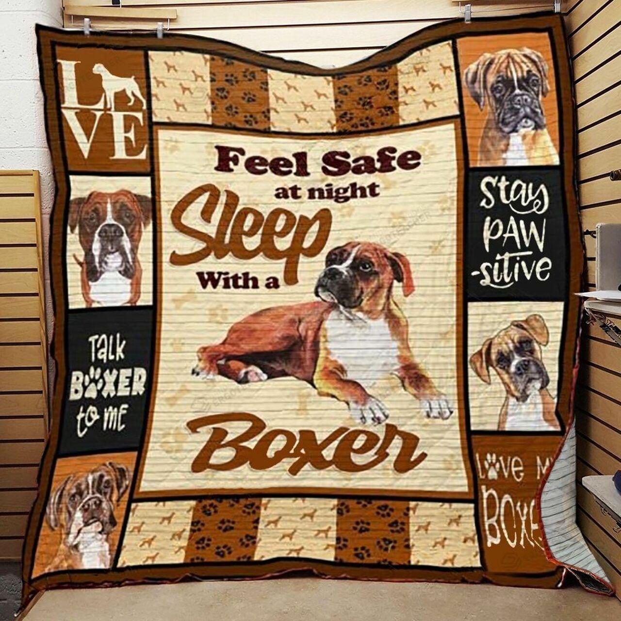 Feafe At Night With A Boxer Quilt Blanket Greattomized Blanket G For Birthday C Thgiving