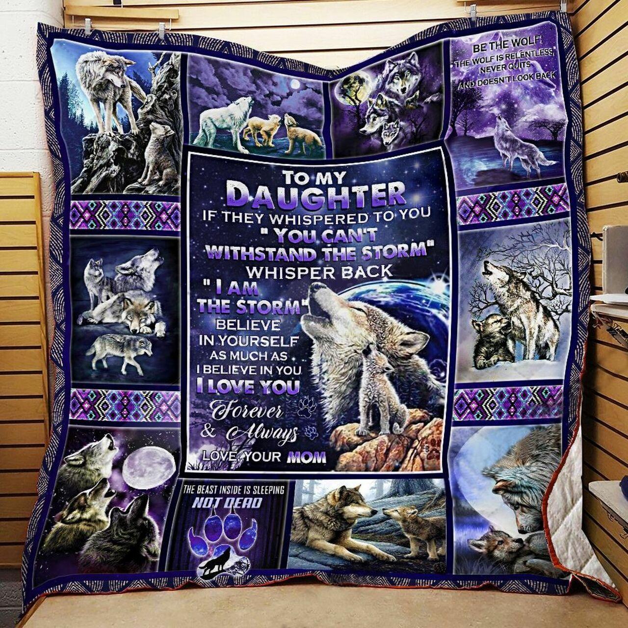 onalized Wolf To My Daughte Quilt Blanket From Mom I Love You Forever And Al Greattomized Blanket G For Birthday C Thgiving