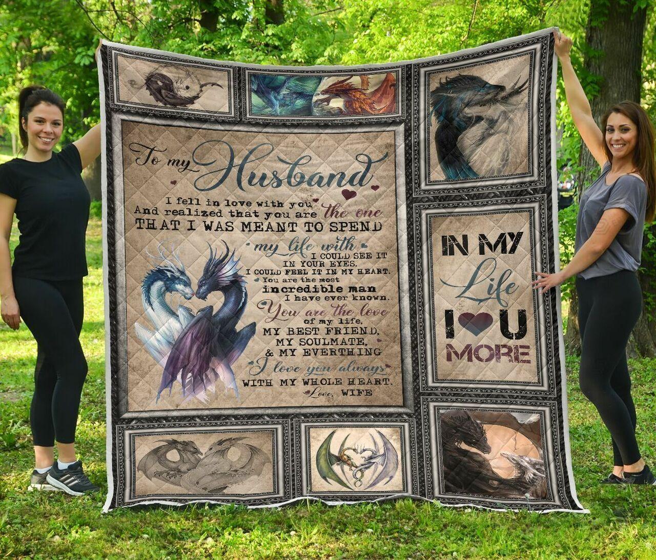 onalized Dragon To Myband From Wife I Fell In Love With You Quilt Blanket Greattomized G For Birthday C Thgiving Wedding Valent Day