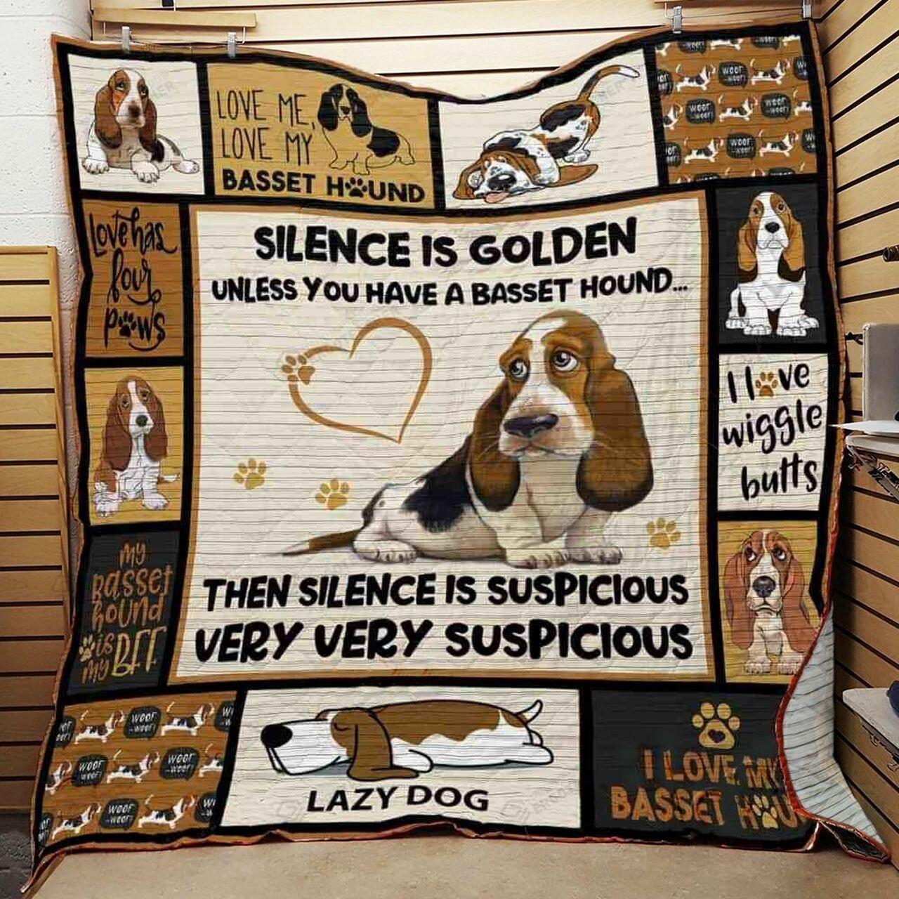 Silenc Golden Us You Have Aset Hound Thilencpic Very Veuspic Quilt Blanket Greattomized Blanket G For Birthday C Thgiving
