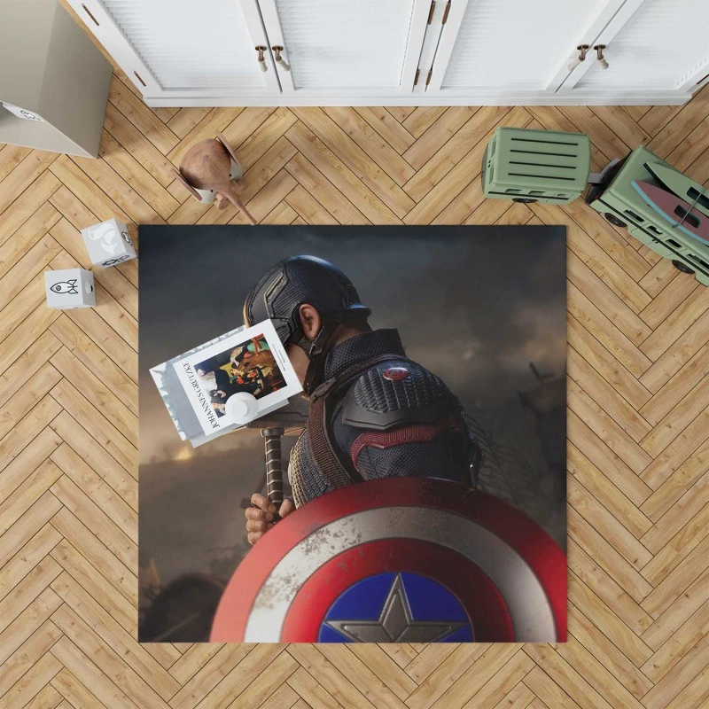 Steve Rogers As Captain America In Avengers Endgame Movie Rug