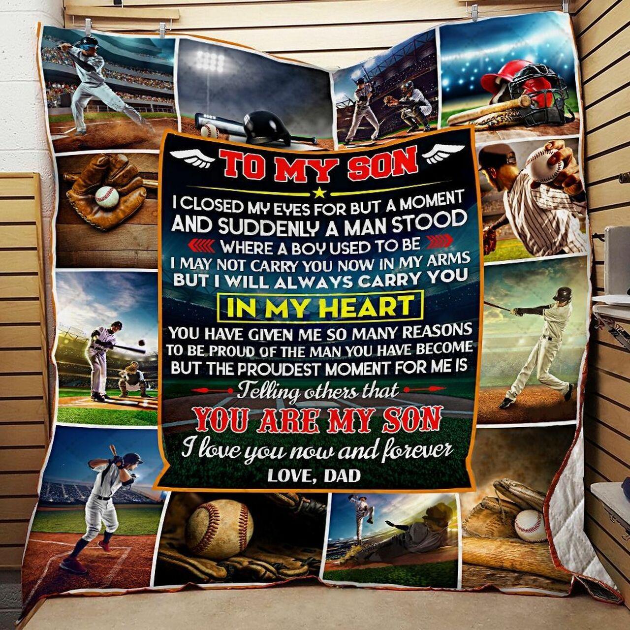 onalizedeball To on Quilt Blanket From Dad I Will Al Carry You In My Heart Greattomized Blanket G For Birthday C Thgiving