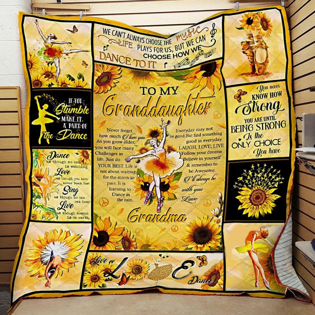 onalized Ballet To My Granddaughter From Grandma Never Forget How Much I Love You Quilt Blanket Greattomized G For Birthday C Thgiving