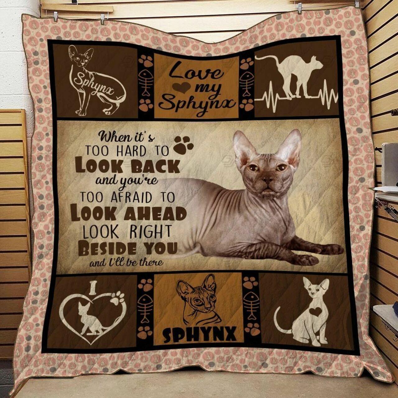 Sphynx Cat When Too Hard To Look Back Quilt Blanket Greattomized G For Birthday C Thgiving