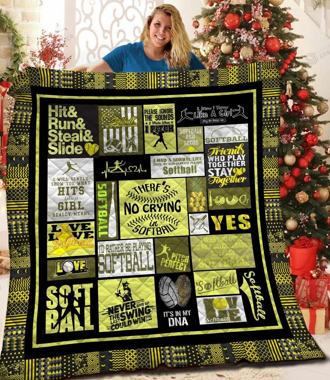Th No Crying oftball Quilt Blanket Greattomized Blanket G For Birthday C Thgiving