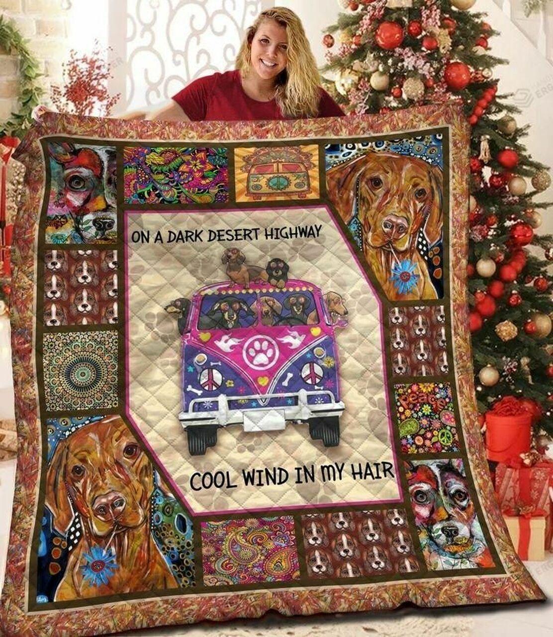Dhund Hippie On A Darkert Highway Cool Wind In My Hair Quilt Blanket Greattomized Blanket G For Birthday C Thgiving