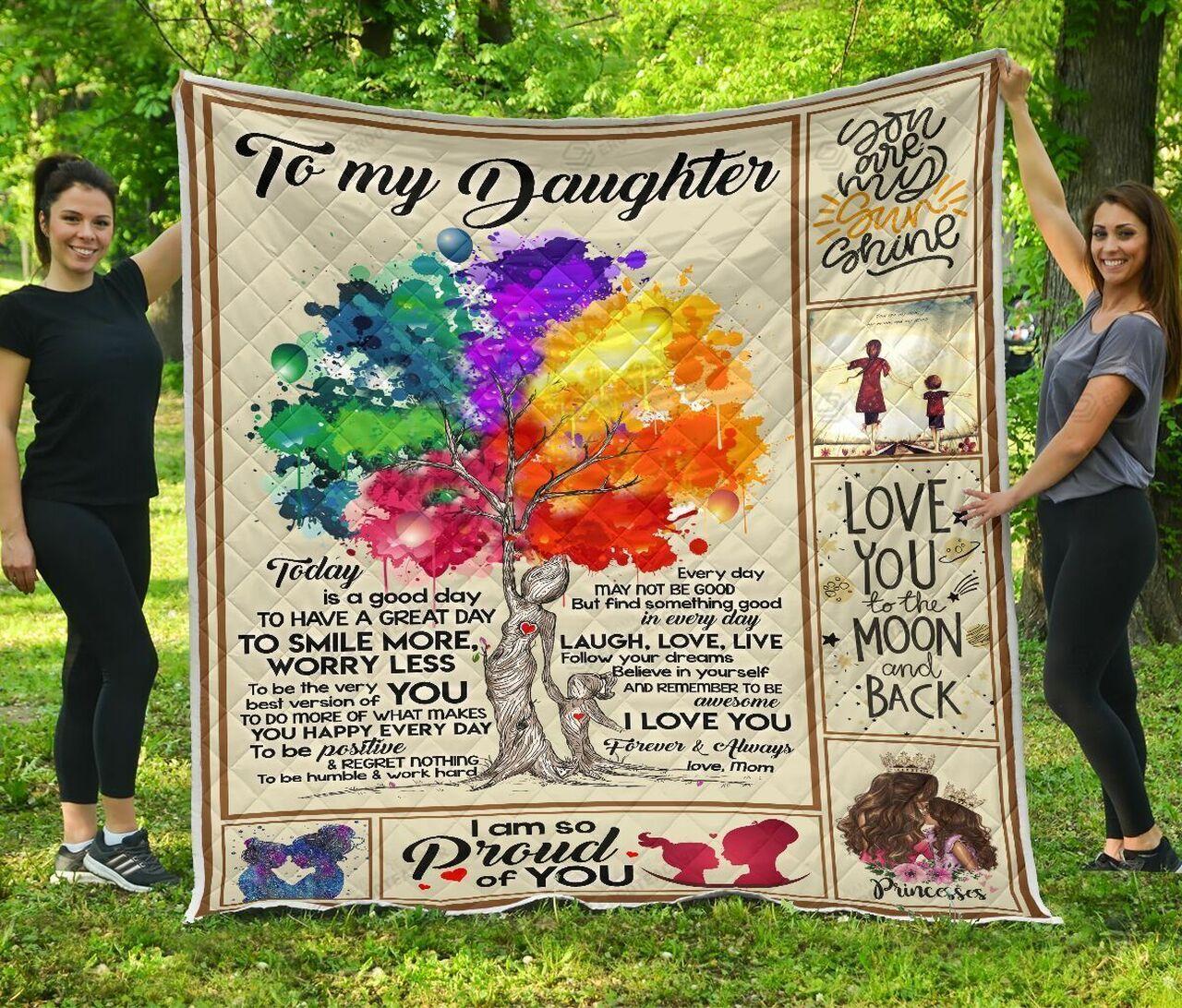 onalized Colorful Mothip Tree To My Daughter Quilt Blanket From Mom I Love You Forever And Al Greattomized Blanket G For Birthday C Thgiving