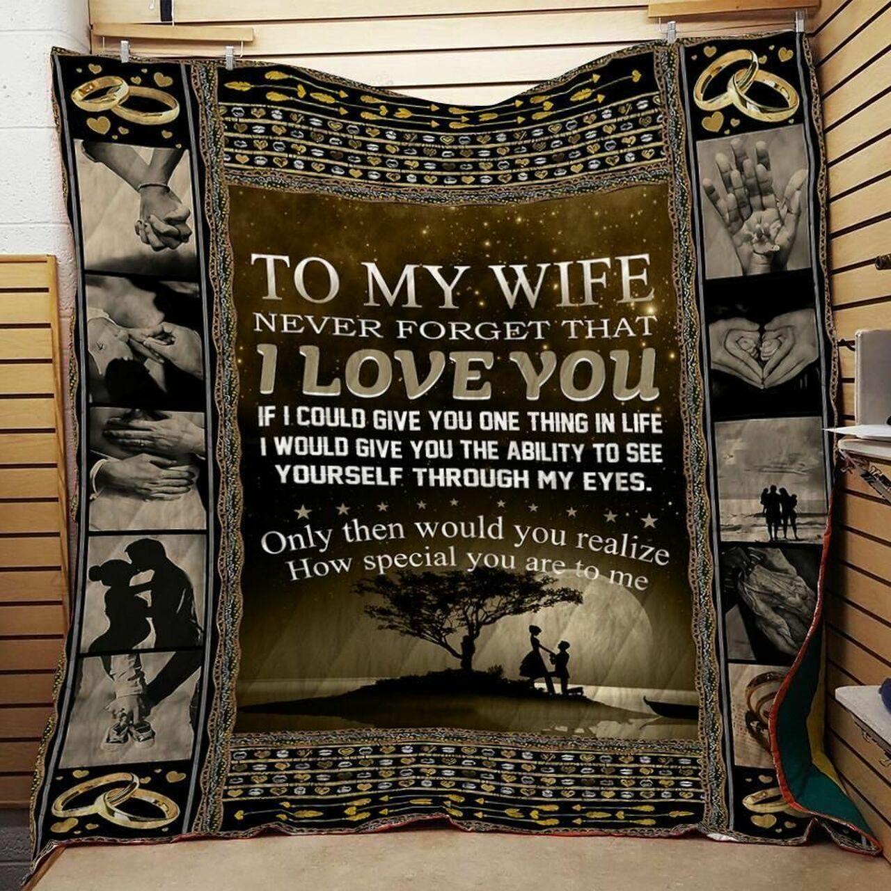 onalized Family To My Wife Fromband Never Forget That I Love You Quilt Blanket Greattomized G For Birthday C Thgiving