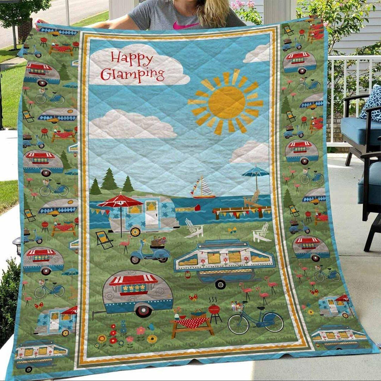 Happy Campiunshine Blanket Quilt Quilt