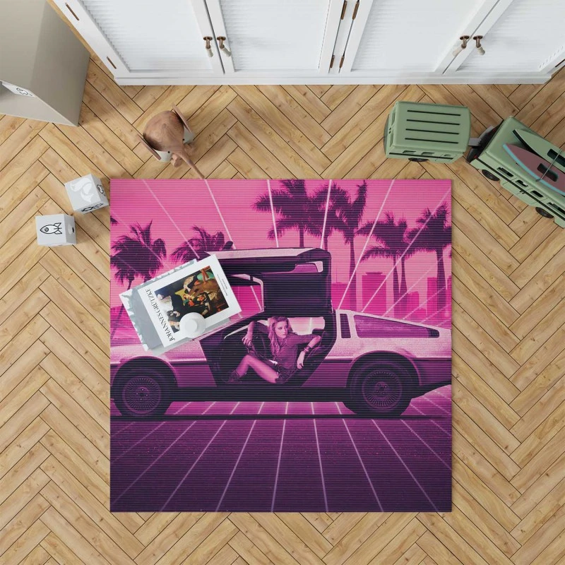 Drive Angry Movie Amber Heard Delorean Car Rug