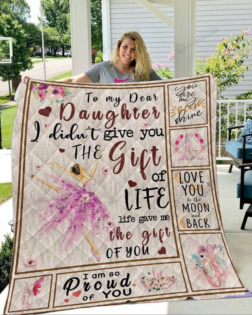onalized Ballet Dancer To My Daughter From Mom I o Proud Of You Quilt Blanket Greattomized G For Birthday C Thgiving