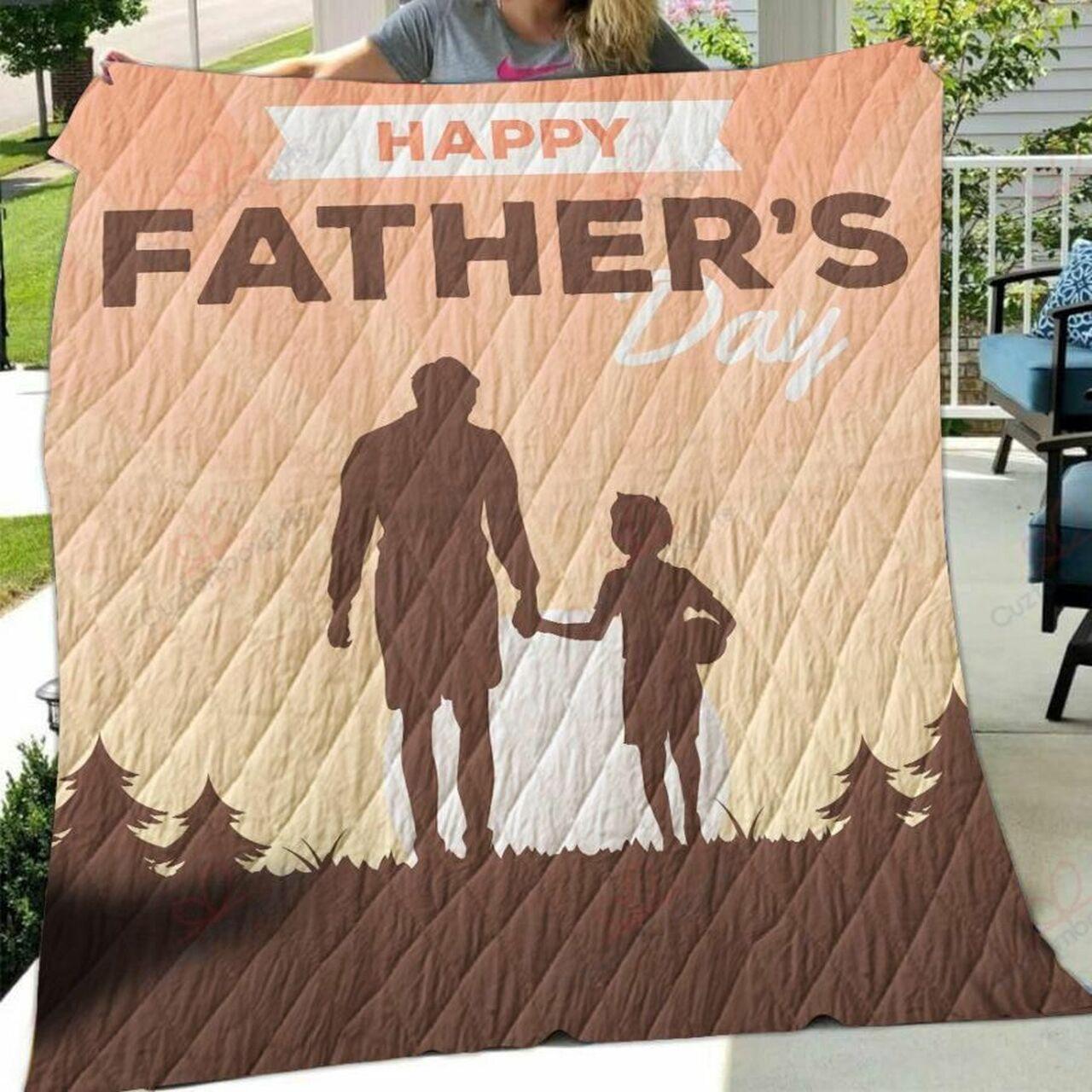 Happy Fat Day With Dad Aon unset Quilt Blanket Greattomized Blanket G For Birthday C Thgiving Perfect G For Fat Day