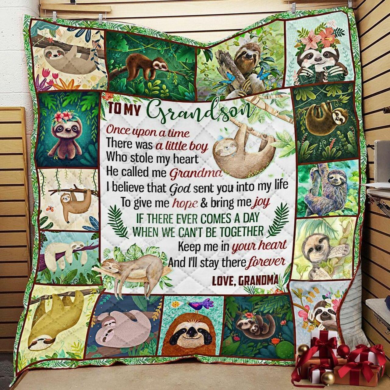 onalizloth To My Gron From Grandma Once Upon A Time Quilt Blanket Greattomized G For Birthday C Thgiving
