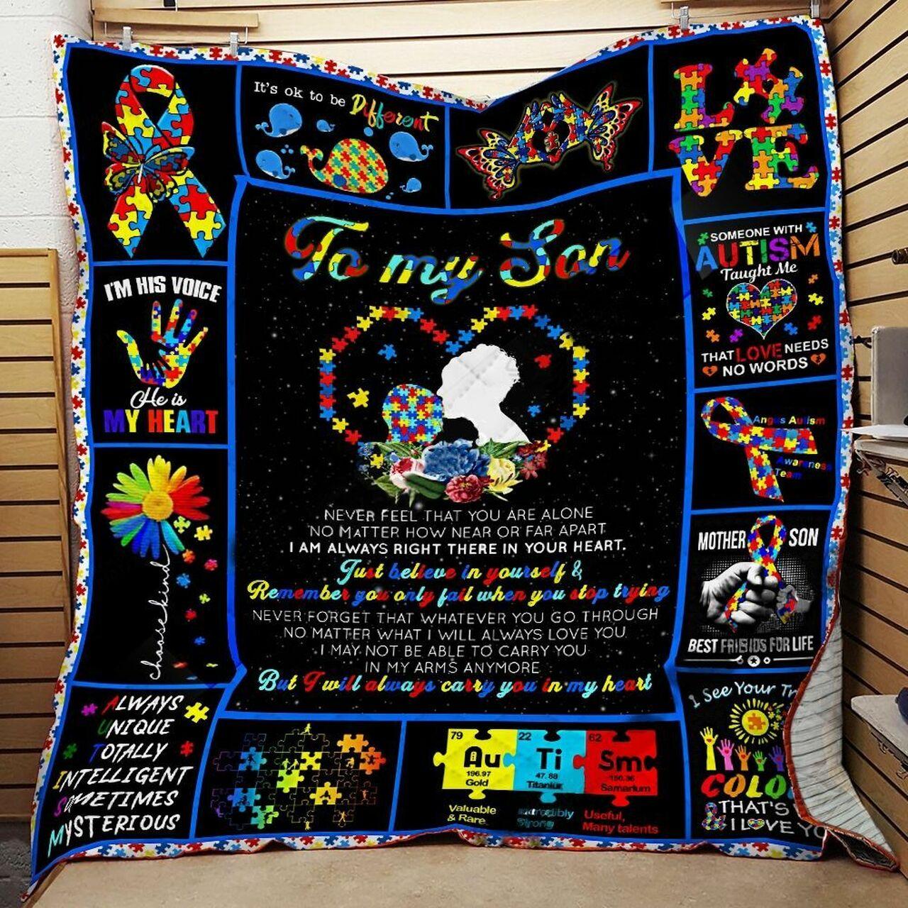 onalized Am To on From Mom Never Feel That You Are Alone Quilt Blanket Greattomized G For Birthday C Thgiving