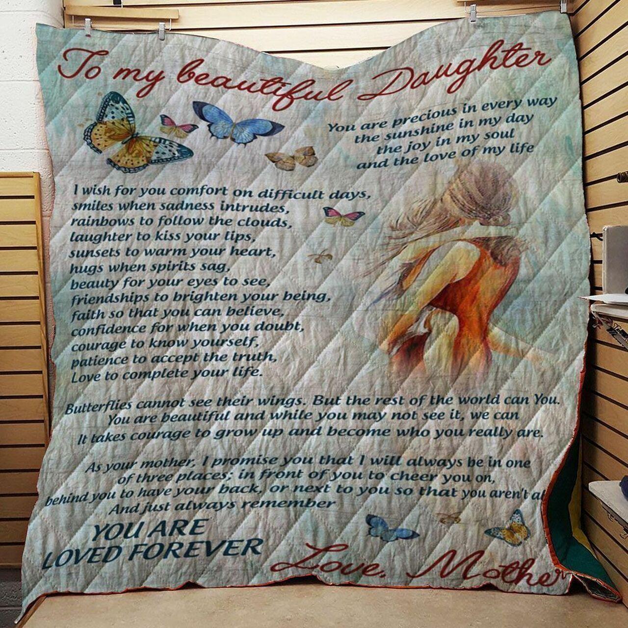 onalized Butterfly Family To My Beautiful Daughter Quilt Blanket From Mom You Are Prec In Every Day Greattomized Blanket G For Birthday C Thgiving