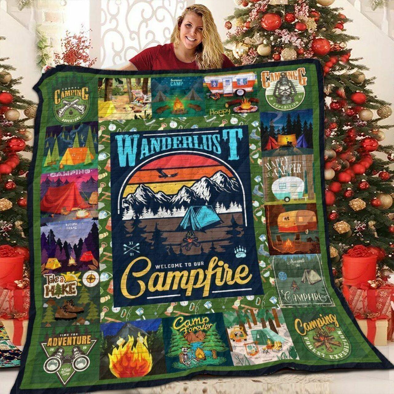 Camping Wandet Welcome To Our Campfire Quilt Blanket Greattomized Blanket G For Birthday C Thgiving