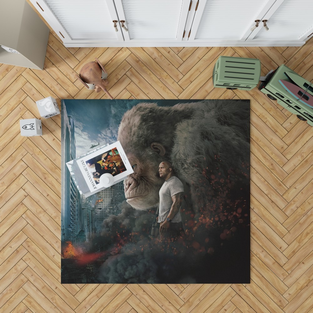 Rampage Dwayne Johnson Movie Bedroom Living Room Floor Carpet Rug