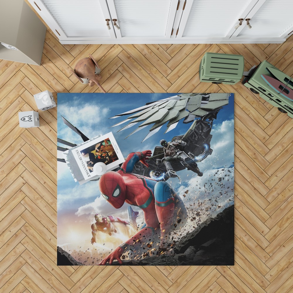 Spider Man Home Coming Movie Themed Bedroom Living Room Floor Carpet Rug