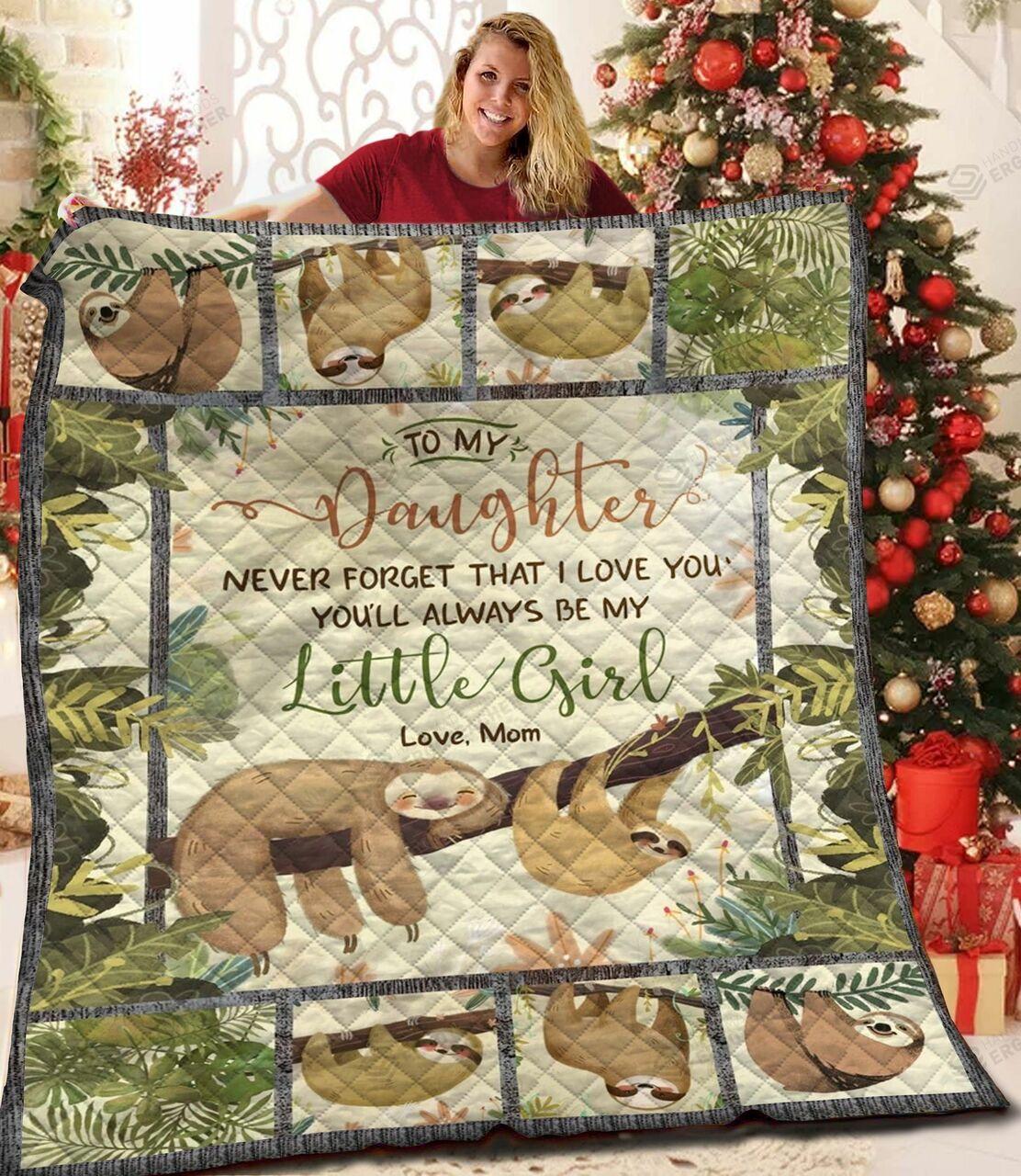 onalizloth To My Daughter From Mom Never Forget That I Love You Quilt Blanket Greattomized G For Birthday C Thgiving