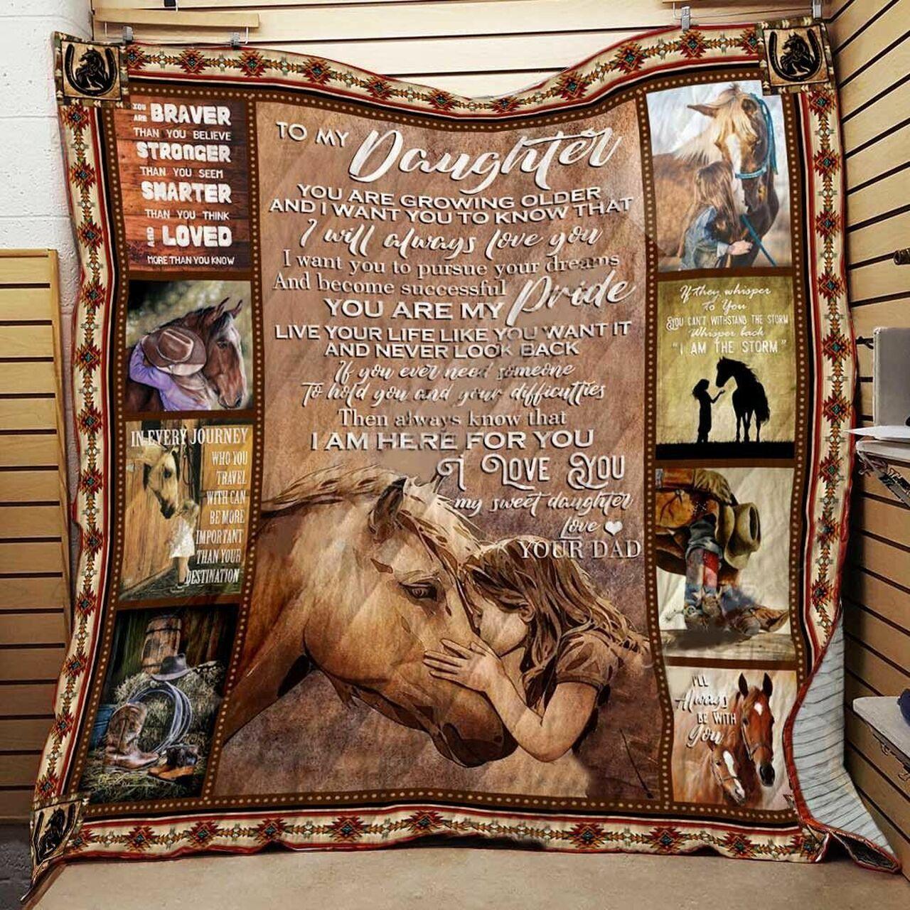 onalized e To My Daughter From Dad I Am Here For You Quilt Blanket Greattomized G For Birthday C Thgiving
