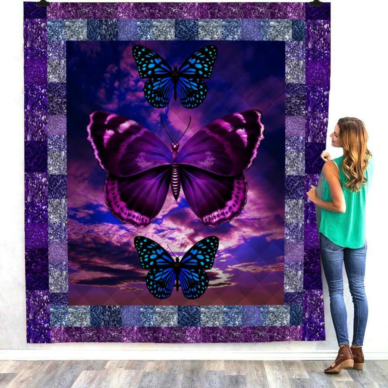 Butterfly In Autuky Quilt Blanket Quilt