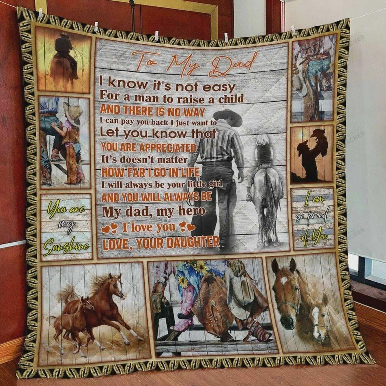onalized e To My Dad Quilt Blanket From Daughter You Will Al Be My Dad My Hero Greattomized Blanket G For Birthday C Thgiving Fat Day