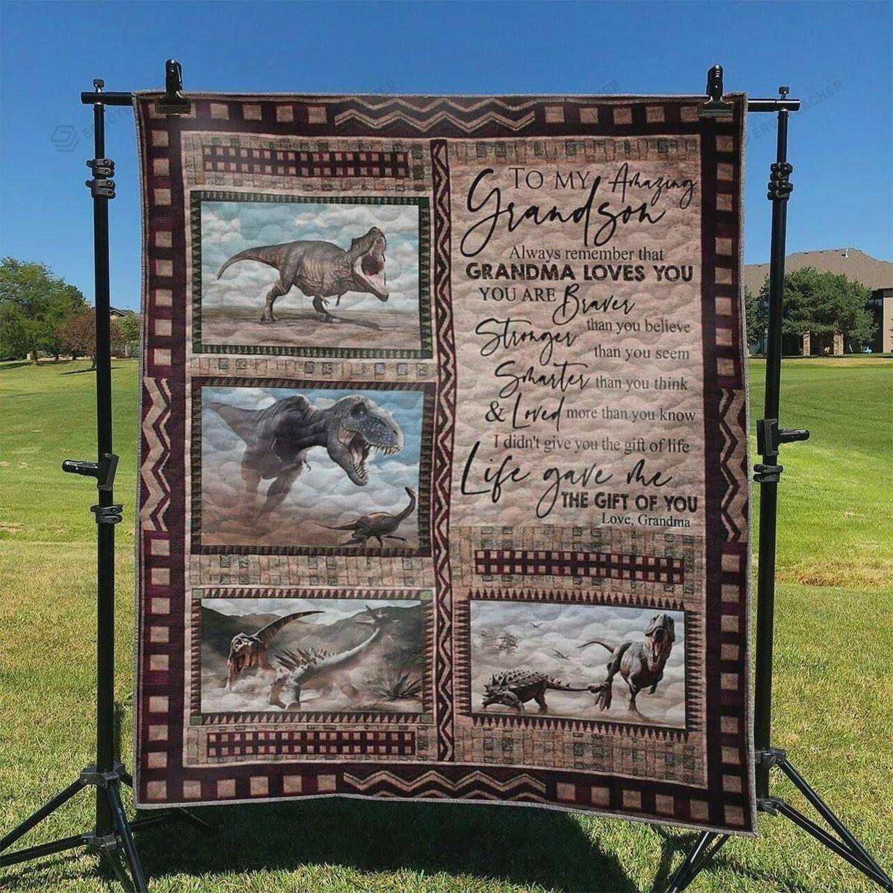 onalized Daur To My Gron From Grandma You Are Braver Quilt Blanket Greattomized G For Birthday C Thgiving