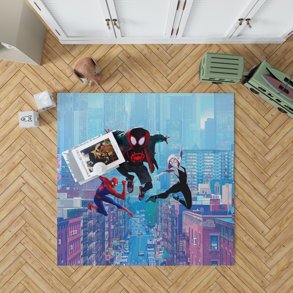 Spider-Man Into The Spider-Verse Movie Miles Morales Spider-Gwen Bedroom Living Room Floor Carpet Rug
