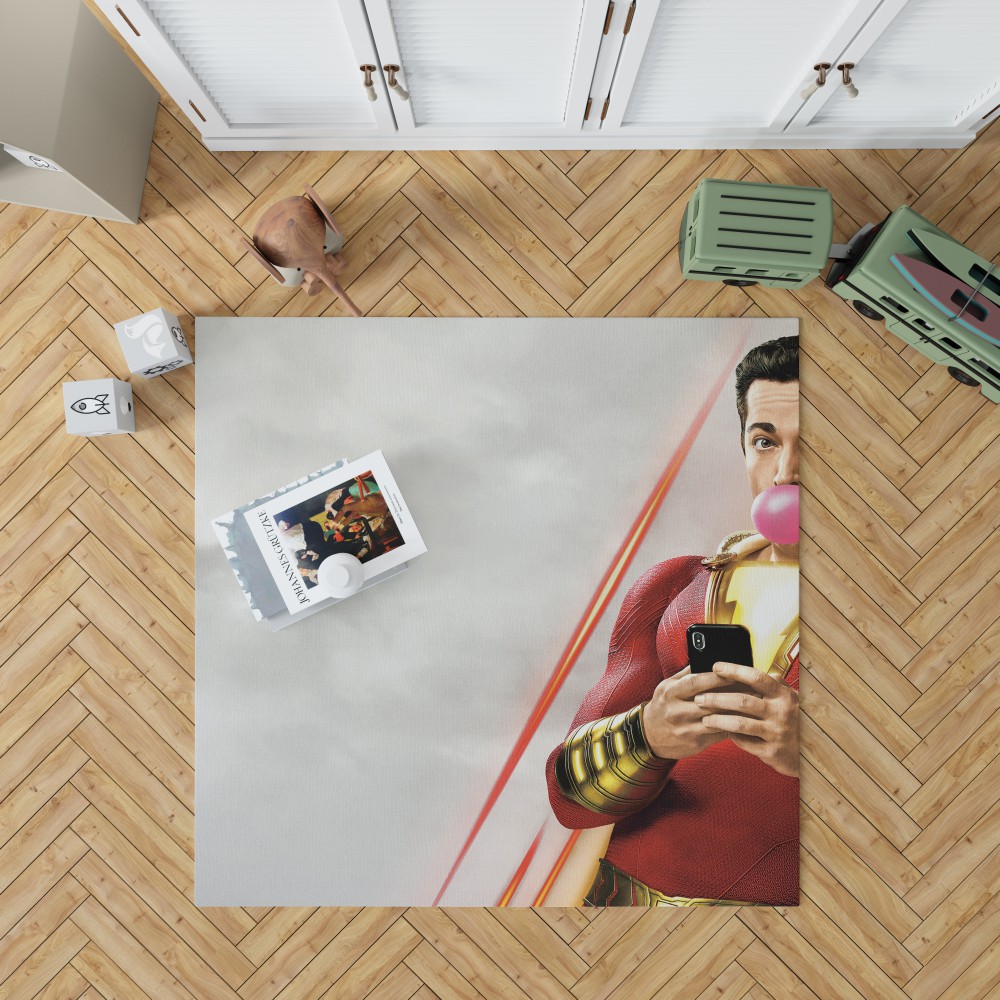 Shazam! Movie Bubble Gum Shazam Dc Comics Zachary Levi Bedroom Living Room Floor Carpet Rug