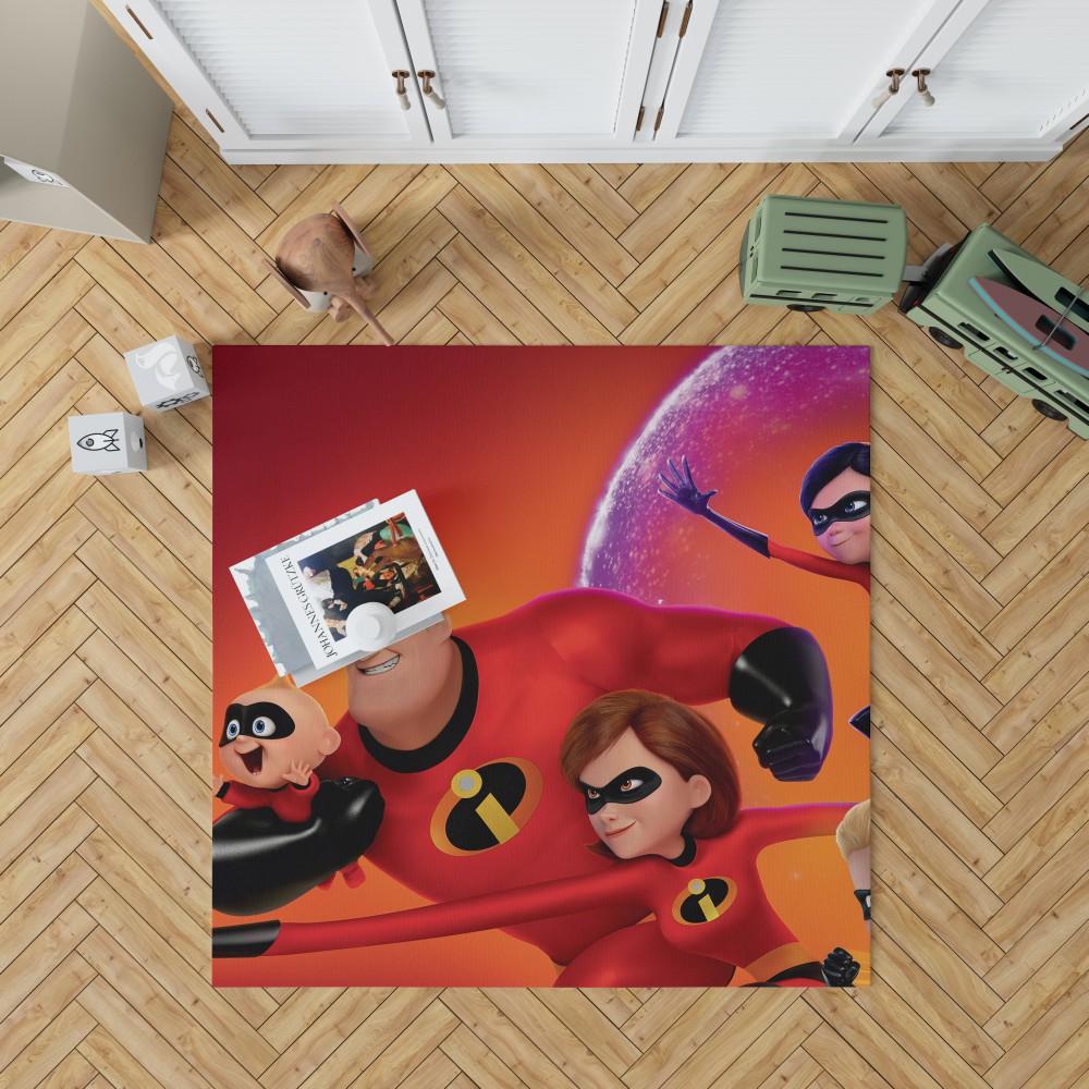 Incredibles 2 Movie Dash Parr Elastigirl Jack-Jack Parr Mr Incredible Bedroom Living Room Floor Carpet Rug