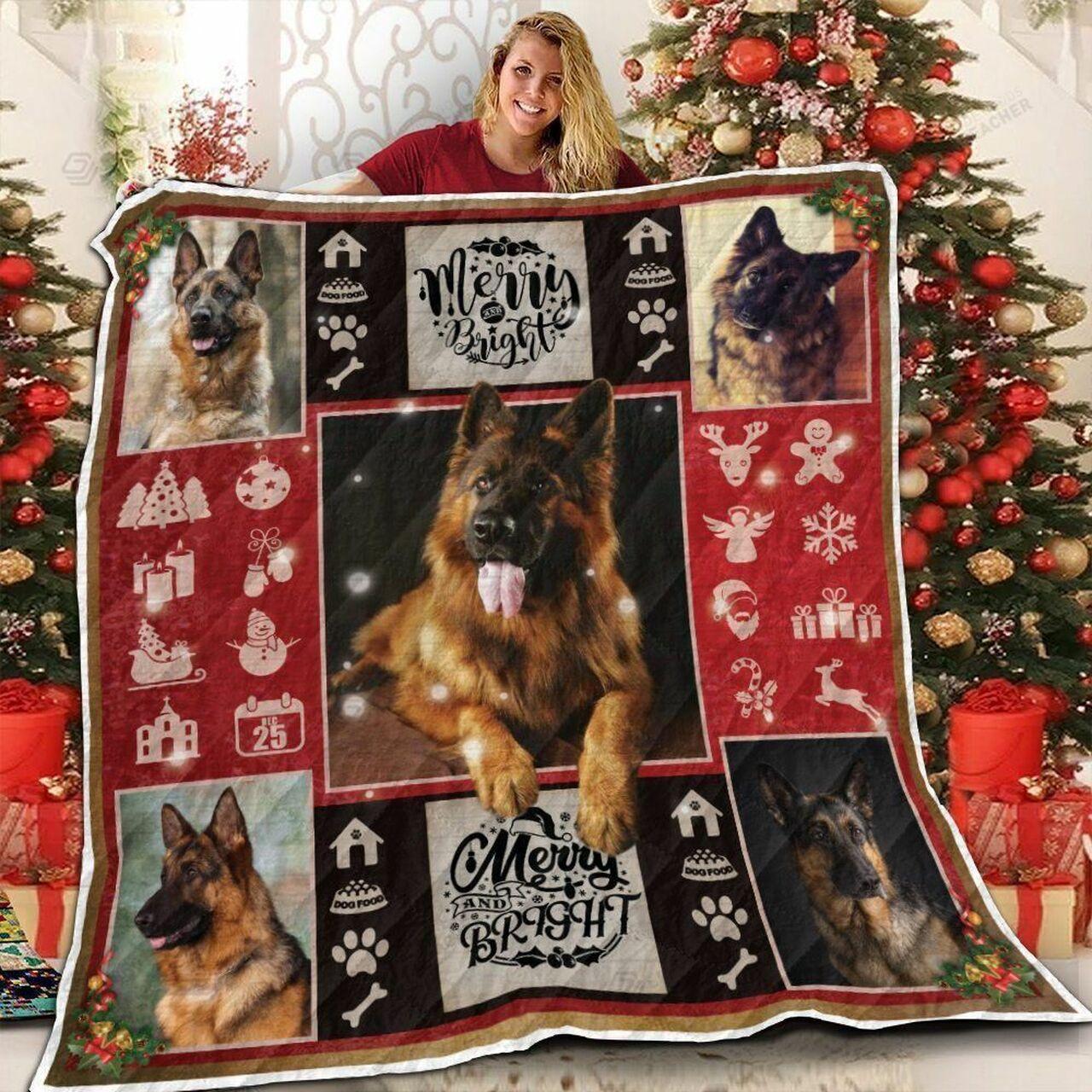 Germhepherd C Merry And Bright Quilt Blanket Greattomized Blanket G For Birthday C Thgiving