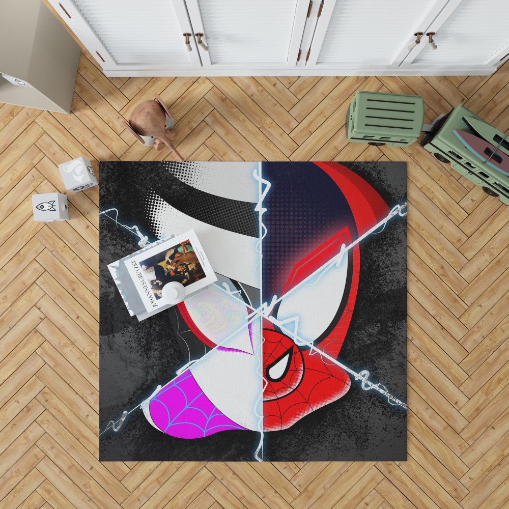 Spider-Man Into The Spider-Verse Movie Marvel Cinematic Universe Bedroom Living Room Floor Carpet Rug