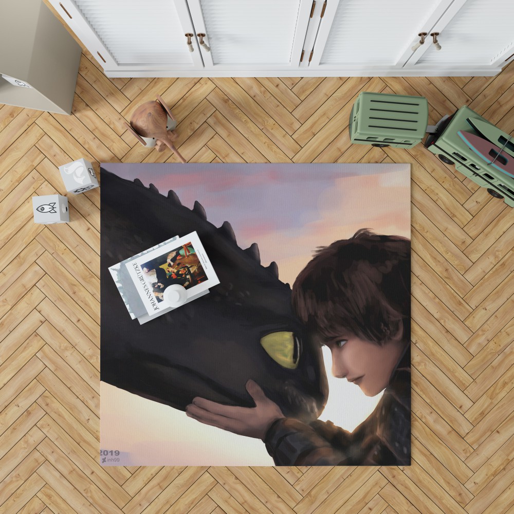 How To Train Your Dragon Movie Hiccup Toothless Bedroom Living Room Floor Carpet Rug