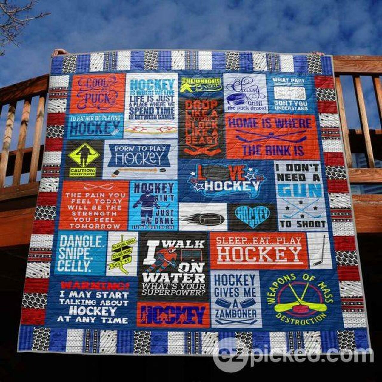 Love Hockey Quilt Blanket Aq55 Quilt
