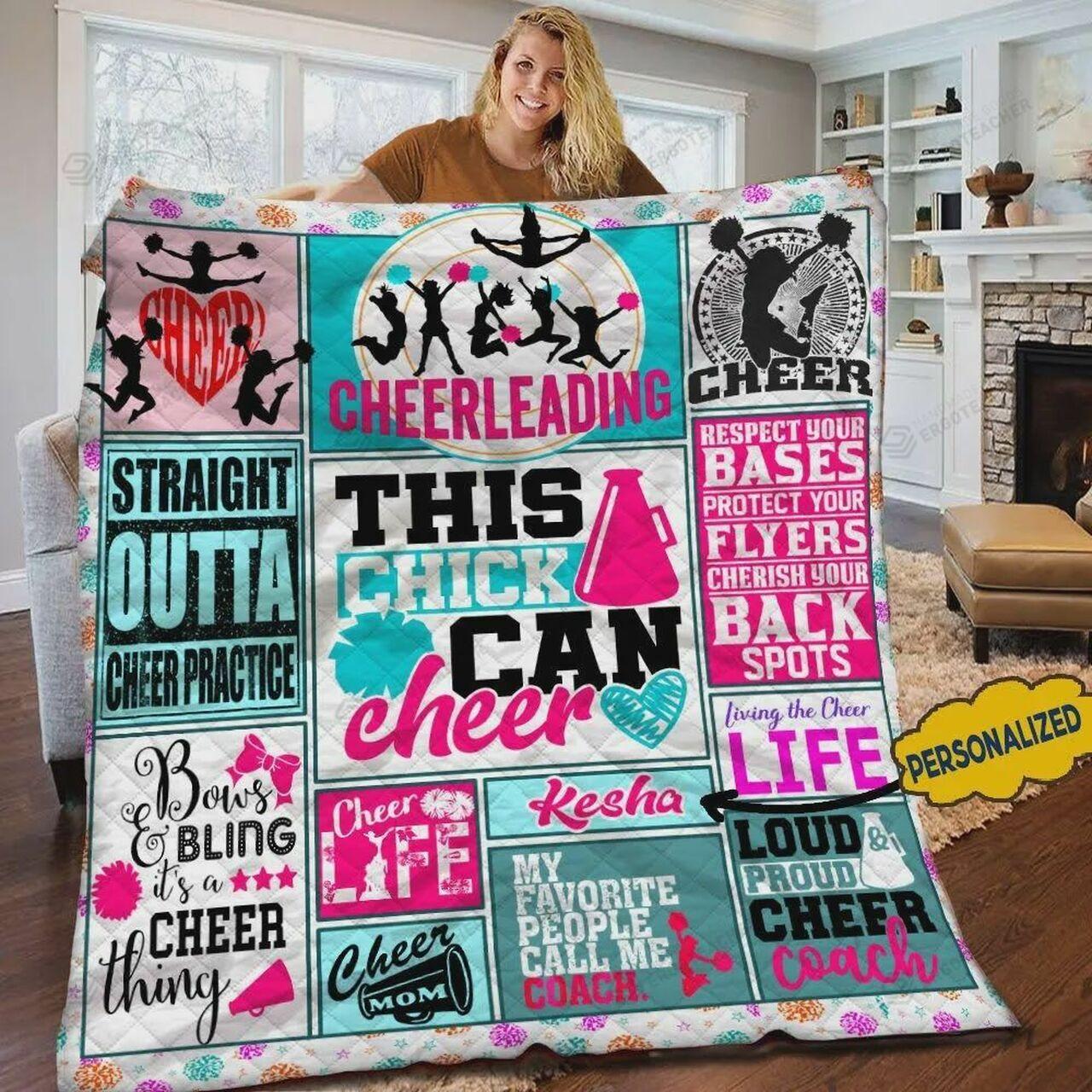 onalized Cheerleading And Bling The Cheer Thing Quilt Blanket Greattomized Blanket G For Birthday C Thgiving
