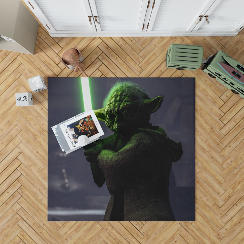 Star Wars Battlefront Ii 2017 Movie Yoda Bedroom Living Room Floor Carpet Rug