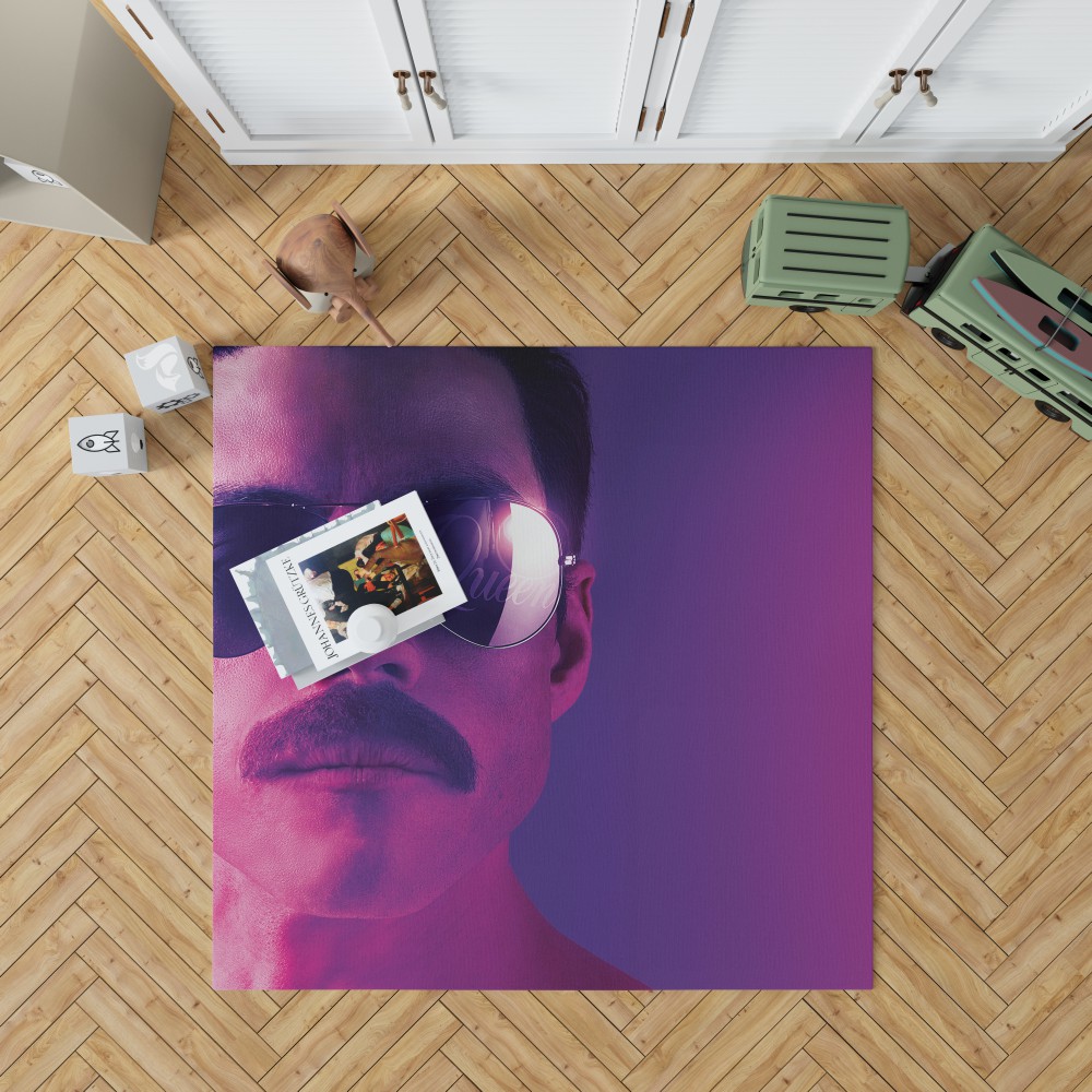 Bohemian Rhapsody Movie Freddie Mercury Queen Rami Malek Bedroom Living Room Floor Carpet Rug