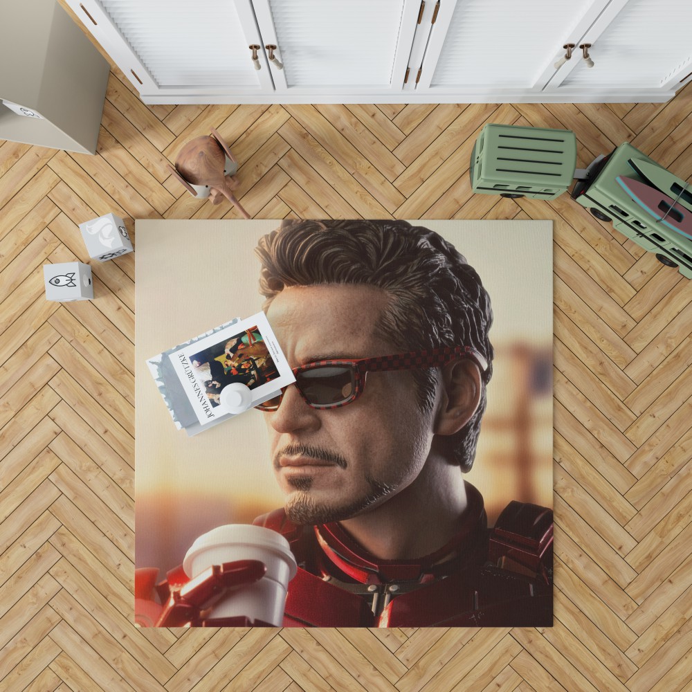 Iron Man Movie Figurine Robert Downey Jr Bedroom Living Room Floor Carpet Rug